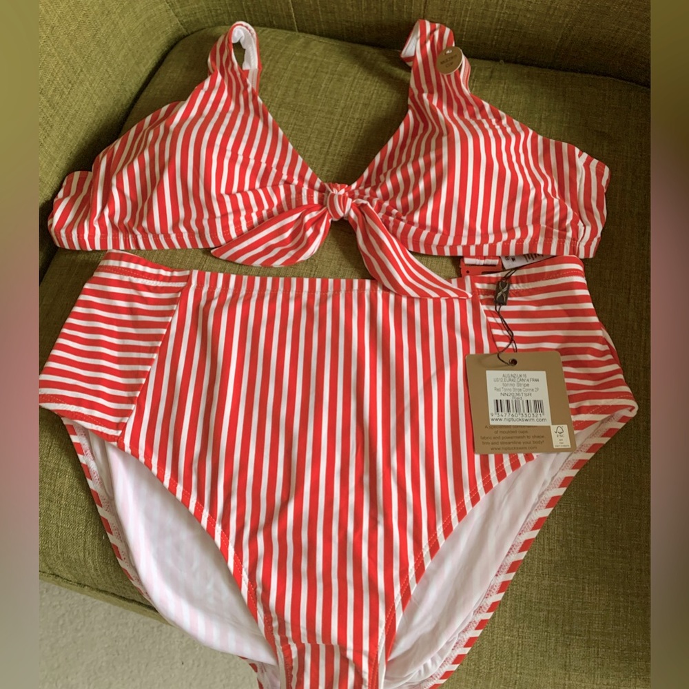 Nip Tuck Red Torino Stripe Connie two piece swimsuit